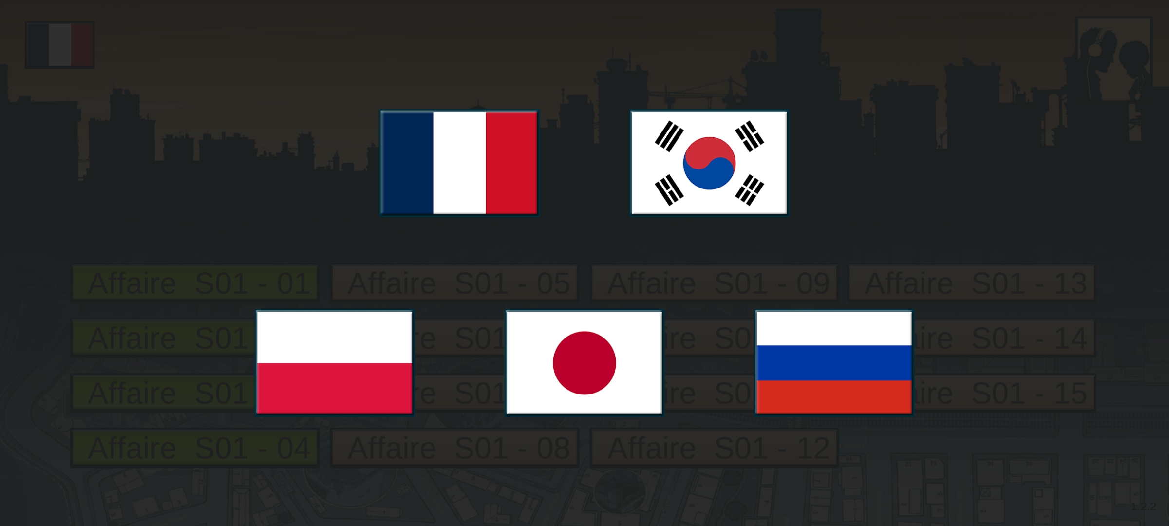 Available languages on app