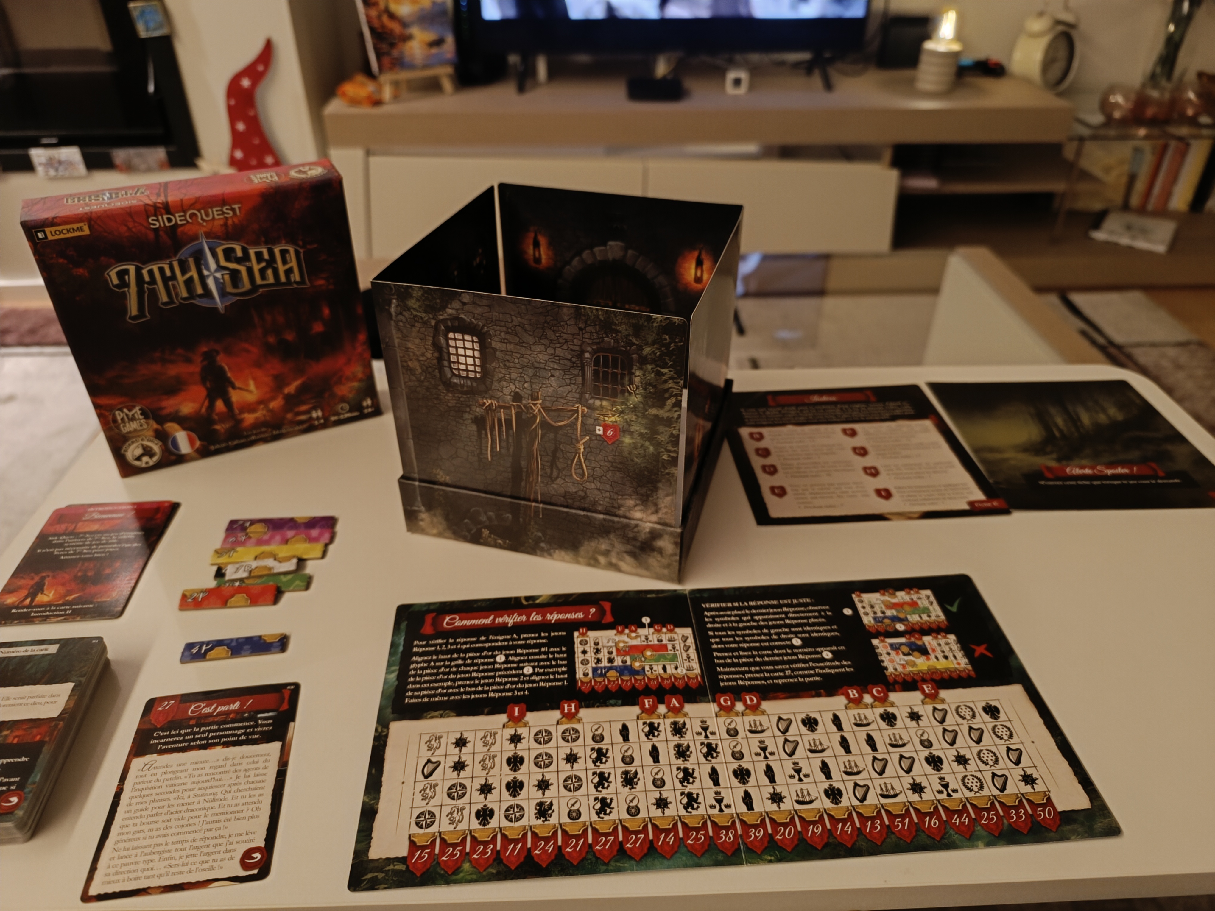 Side Quest: 7th Sea puzzle cards and components
