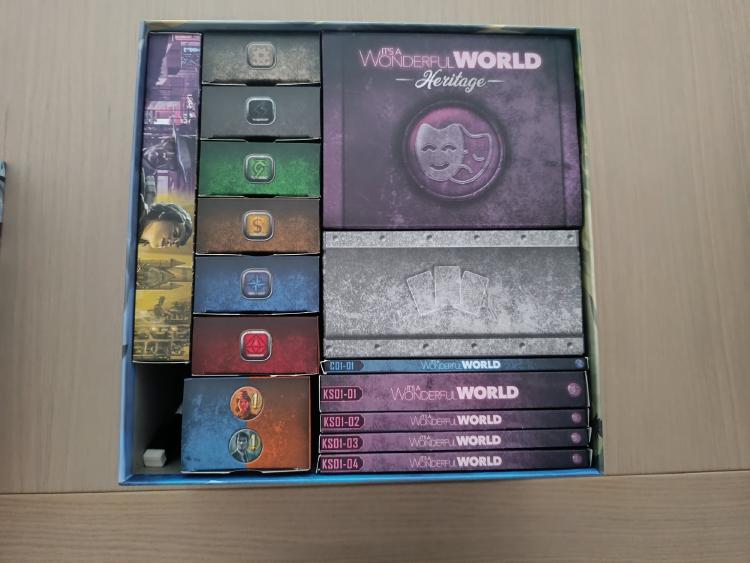 It's a Wonderful World Heritage box insert, fully organized