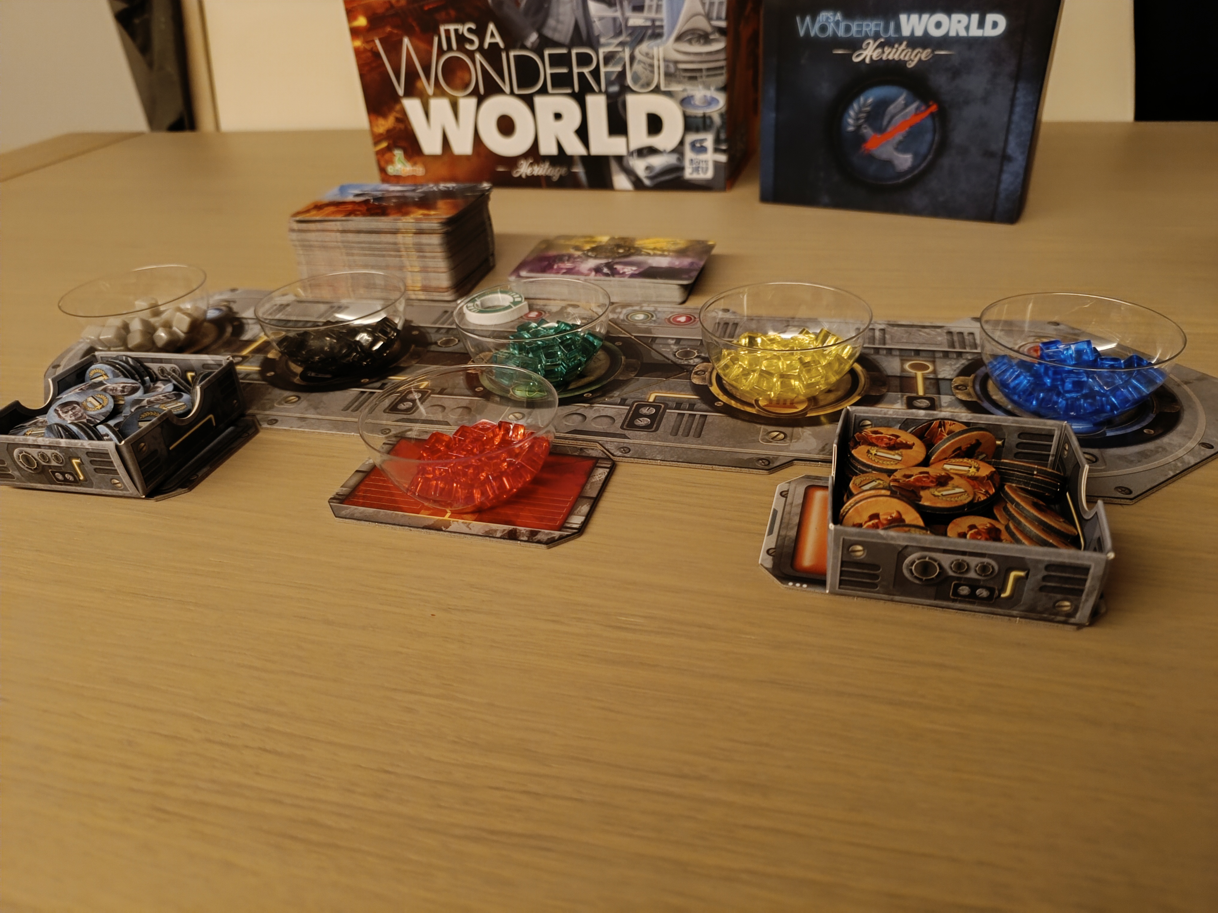 Zone de production des ressources d'It's a Wonderful World installée sur la table