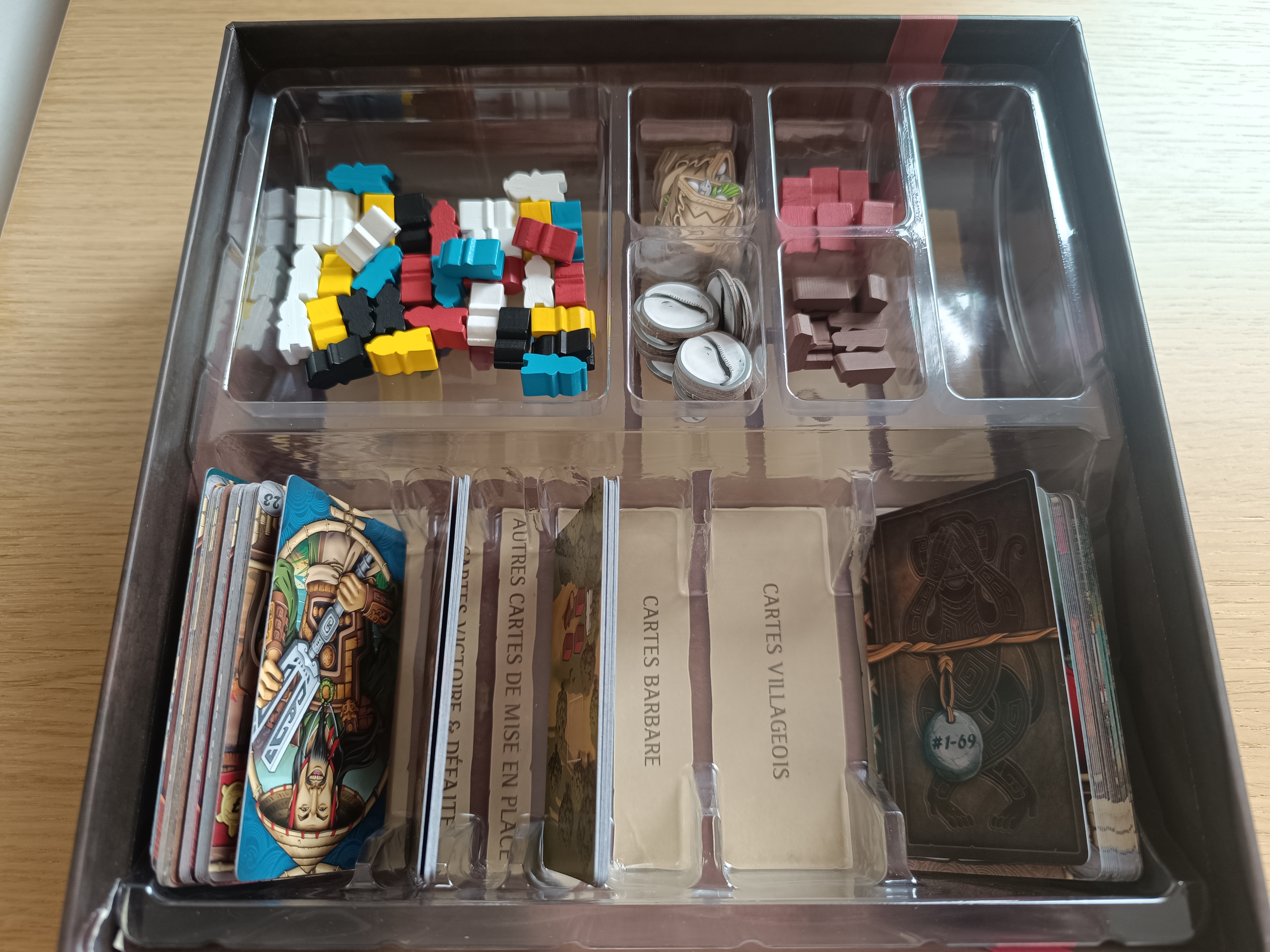 Legacy of Yu box insert with all components organised in labelled sections