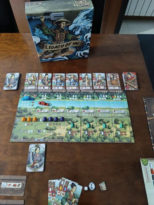 Legacy of Yu full game setup seen from above with box in the background
